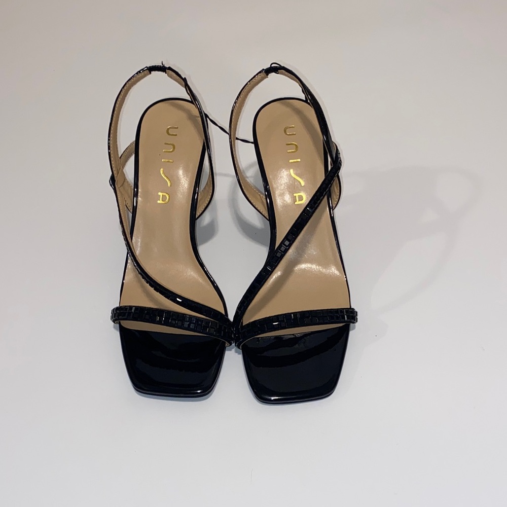 Unisa Elegant Black Strappy Heels Size 9 1/2